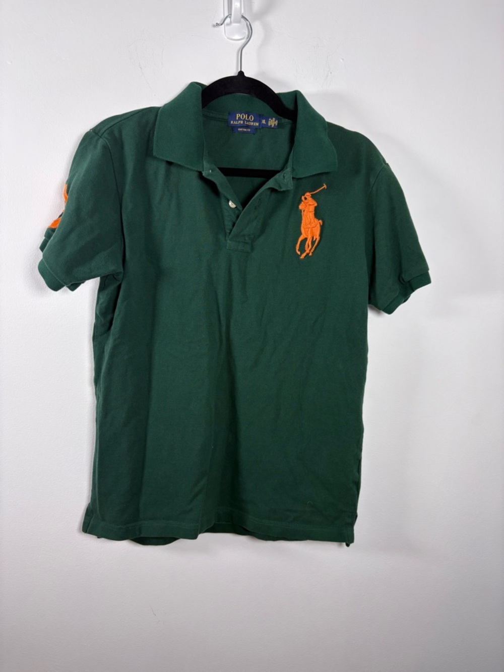 Vintage Ralph Lauren Green Polo with Orange Pony